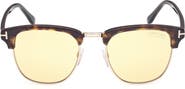 TOM FORD 53mm Browline Square Sunglasses