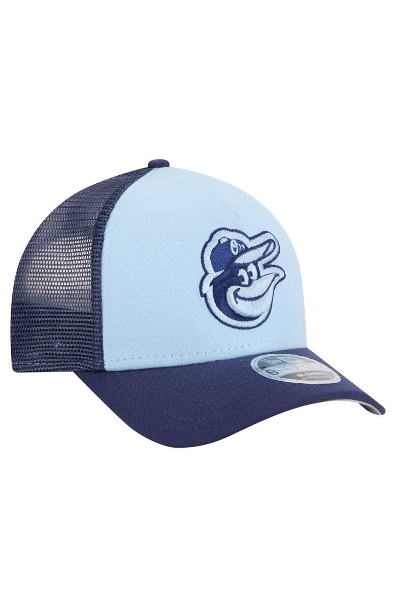 New Era Men's New Era Light Blue/Navy Baltimore Orioles 2-Tone Color Pack 9FORTY Adjustable Trucker Hat, Alternate, color,