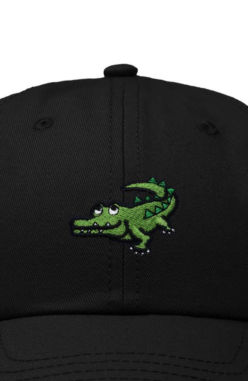 Dalix Alligator Embroidered Wildlife Cap In Black