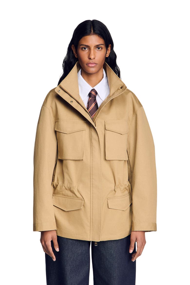 Jacket with adjustable waist, Main, color, Camel