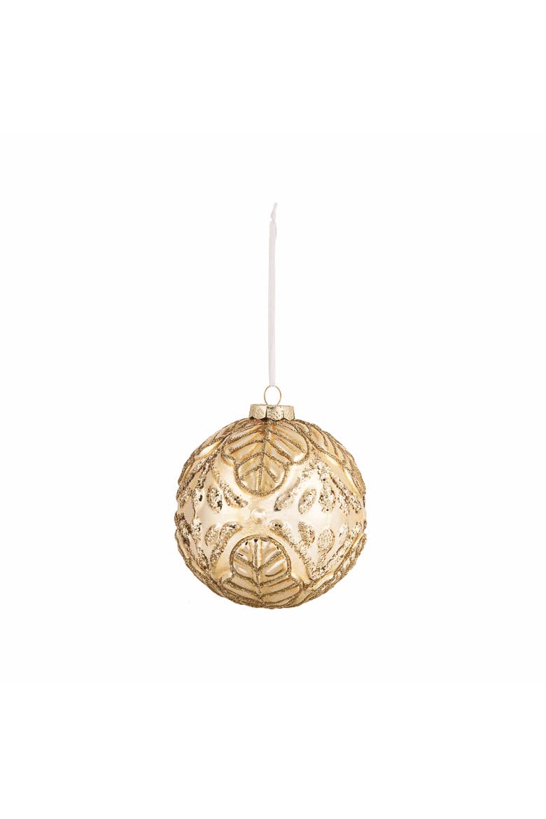Antique Gold Embossed Orb Ornament, Main, color, Gold