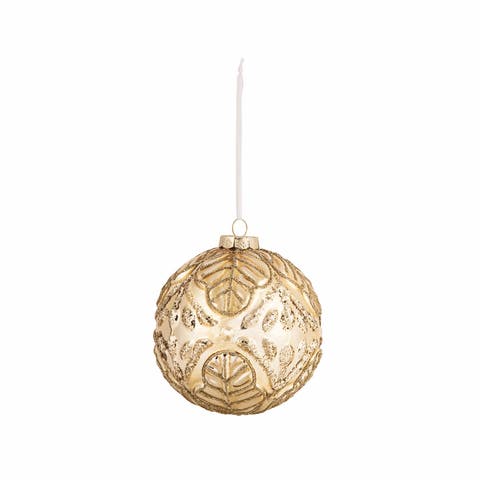 Antique Gold Embossed Orb Ornament