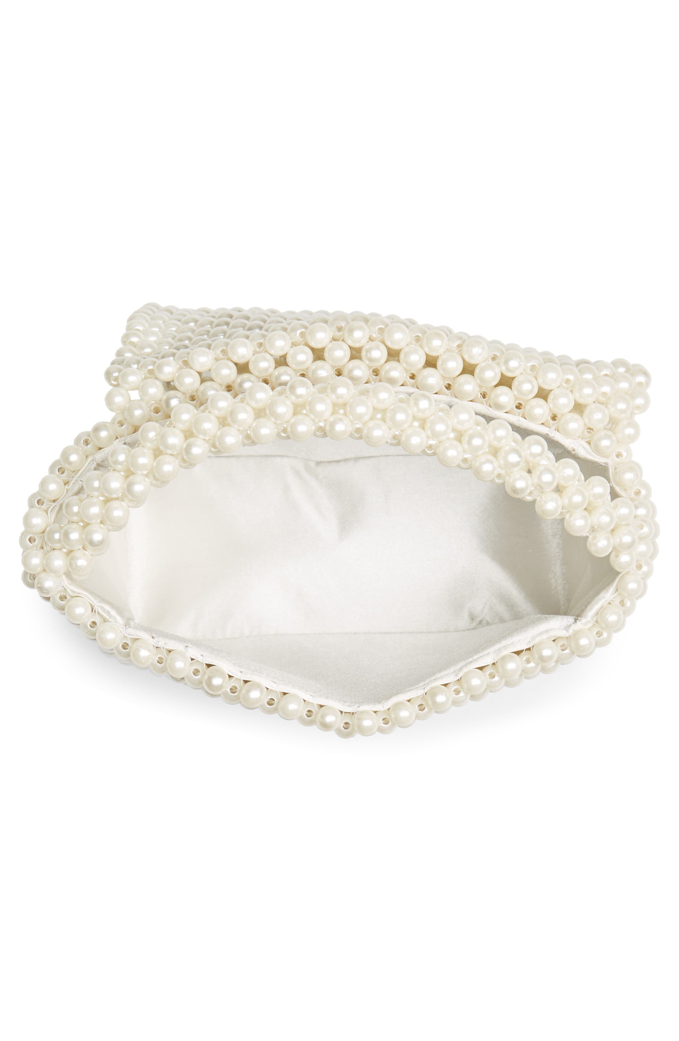 Skinnydip Gia Imitation Pearl Top Handle Handbag, Alternate, color, 