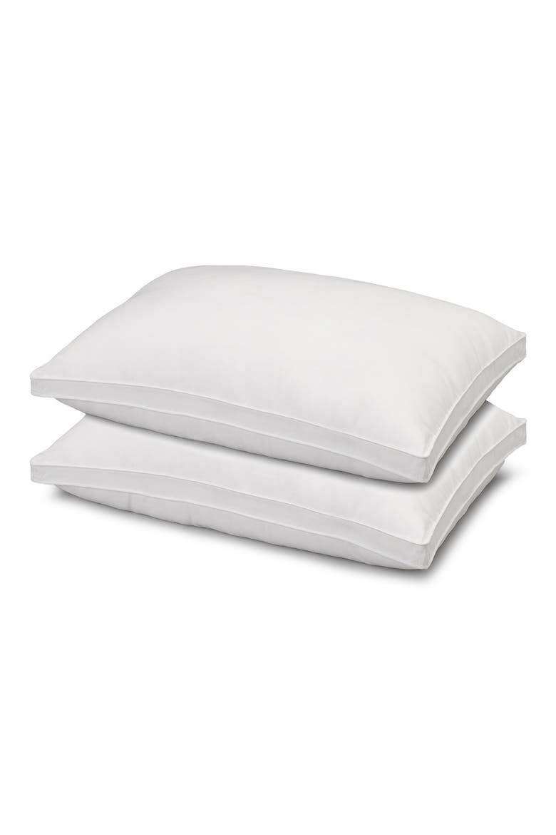 Gusseted Firm Plush Down Alternative Side/Back Sleeper Pillow, Set of 2, Main, color, WHITE