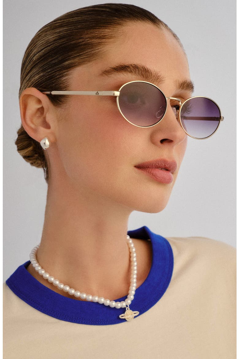 Ephermeris 56mm Oval Sunglasses, Alternate, color, GOLD / COOL SMOKE GRAD