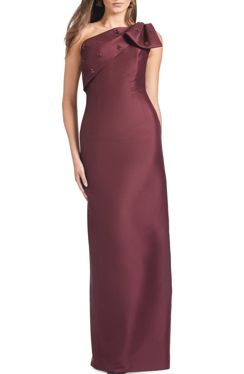 Sachin & Babi Olivia One-Shoulder Satin Gown, Main, color,