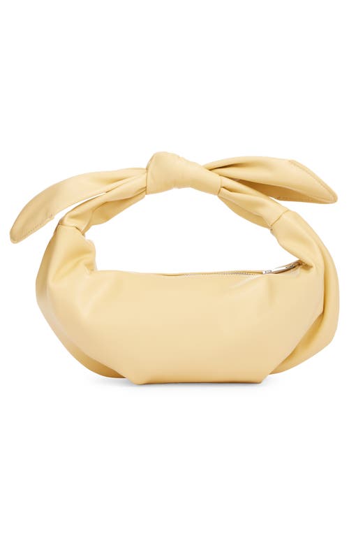 Topshop Sameena Bow Knot Faux Leather Shoulder Bag In Yellow