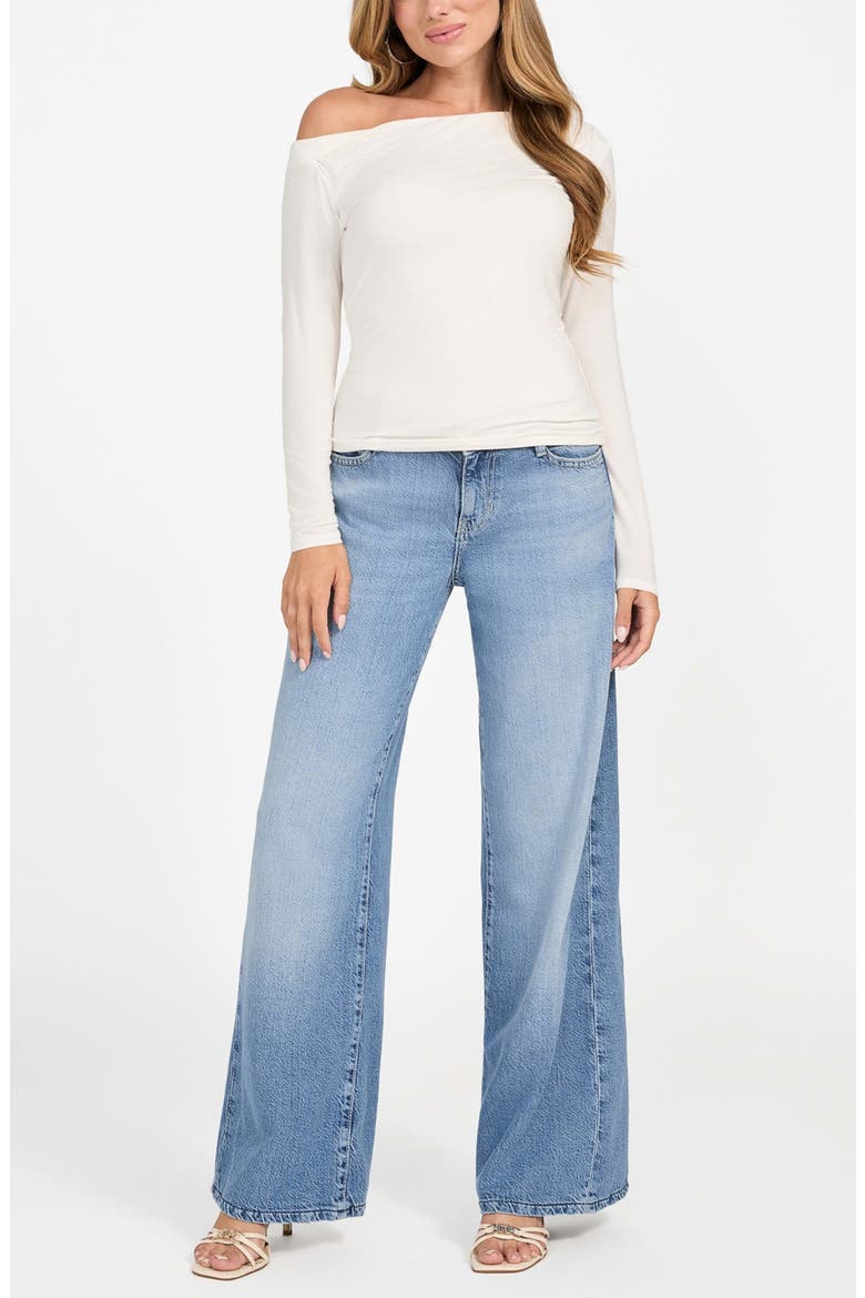 Julianna One-Shoulder Jersey Top, Alternate, color, WHITE