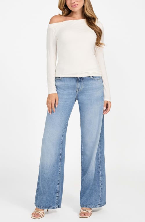 Guess Julianna One-shoulder Jersey Top In White