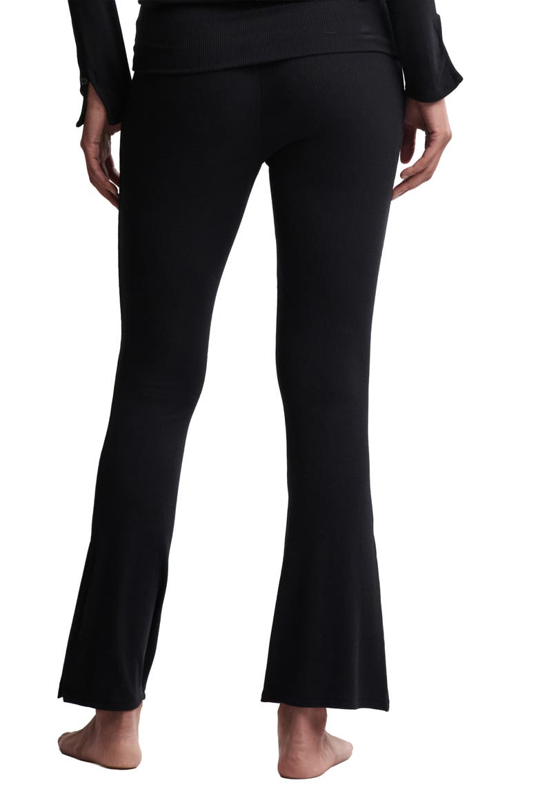 Ultra Lite® Rib Foldover Waist Flare Pants, Alternate, color, BLACK