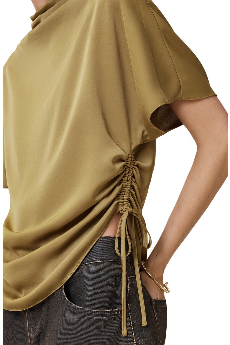 Leslie Side Ruched Top, Alternate, color, CUMIN BROWN