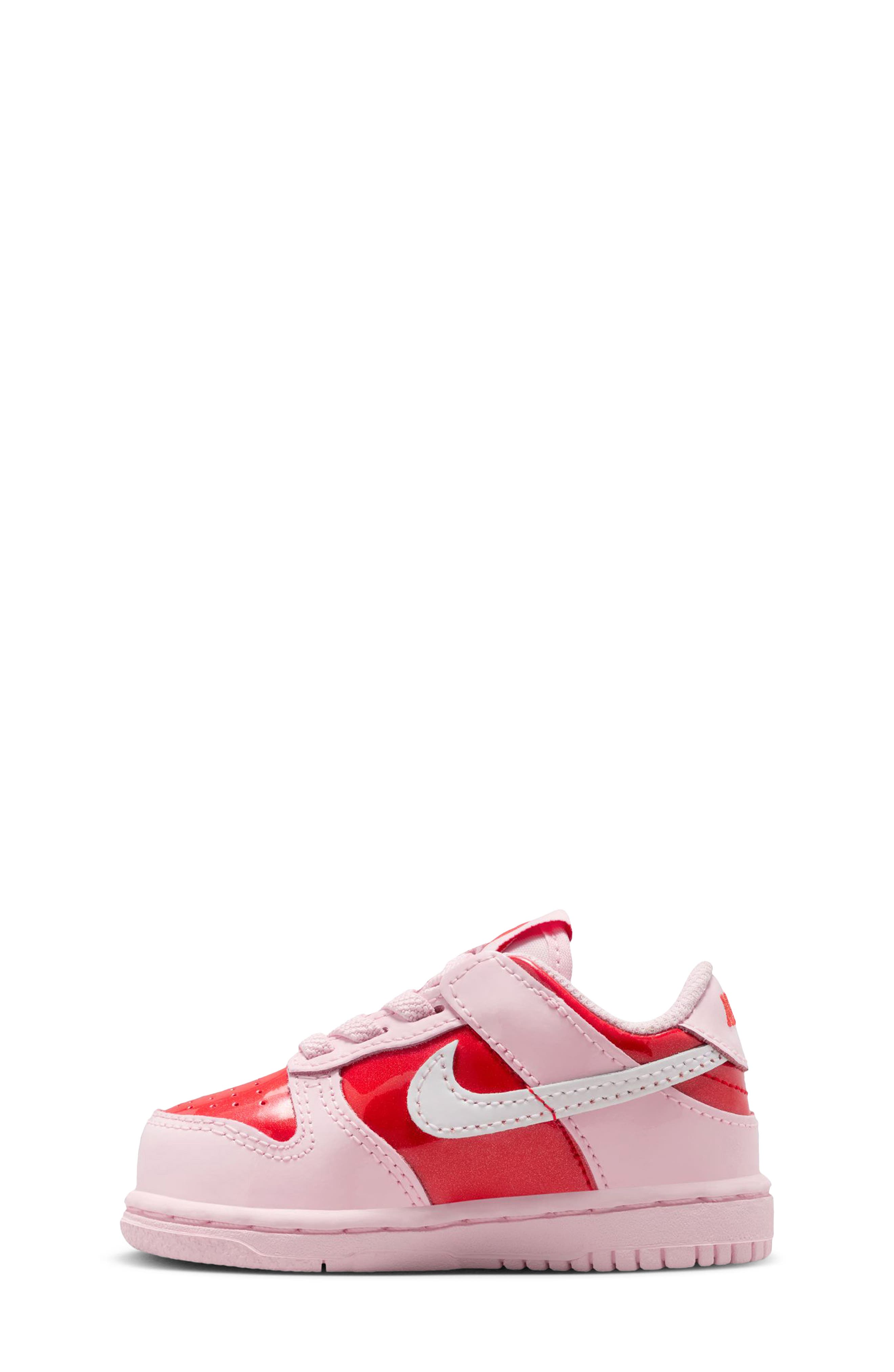 Nike Kids' Dunk Low Basketball Sneaker, Alternate, color, Pink Foam/White