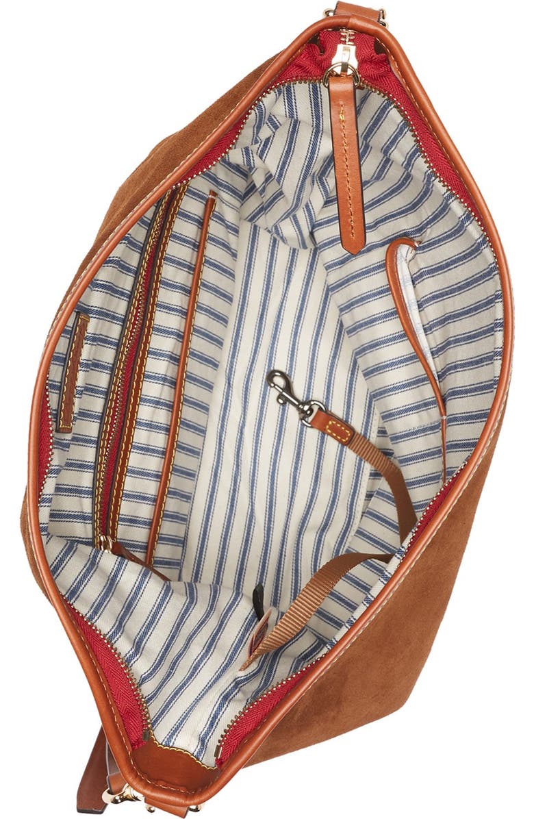 Dooney & Bourke Suede Hobo Crossbody Bag, Alternate, color,