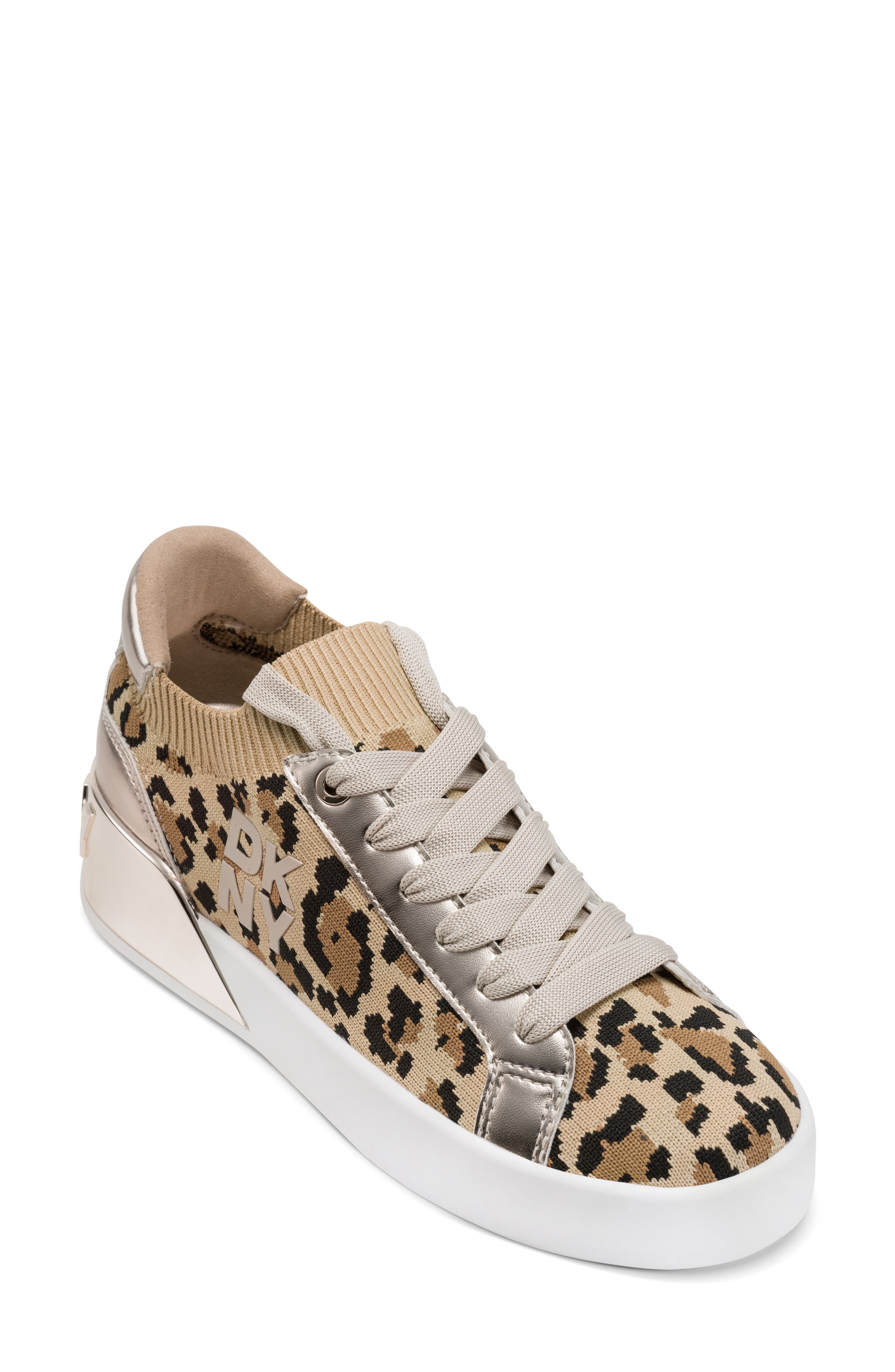 DKNY Mallory Knit Sneaker, Main, color, Beige Multi