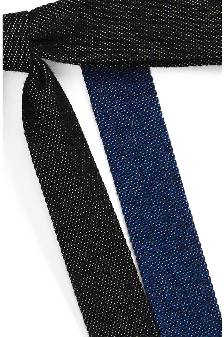 2-Pack Skinny Denim Bow Barrettes, Alternate, color, DENIM/BLACK