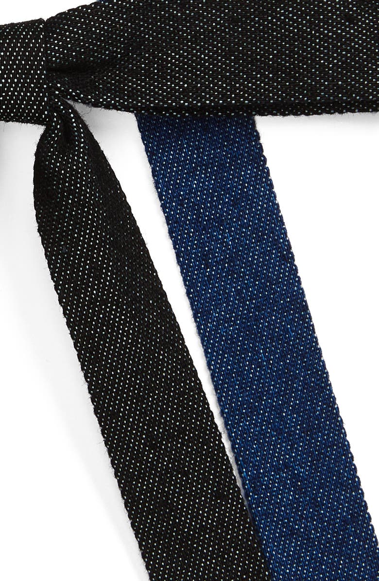 Tasha 2-Pack Skinny Denim Bow Barrettes, Alternate, color, Denim/Black
