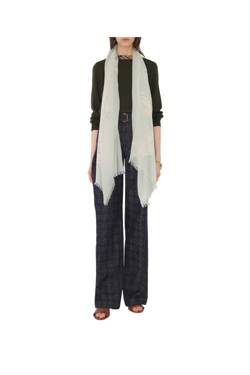 Burberry Wide Ekd Wool Scarf