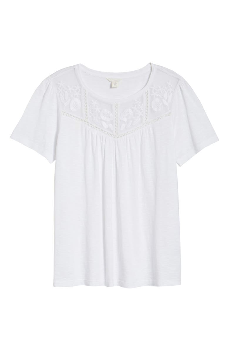 Caslon<sup>®</sup> Embroidered Yoke Tee, Alternate, color, 