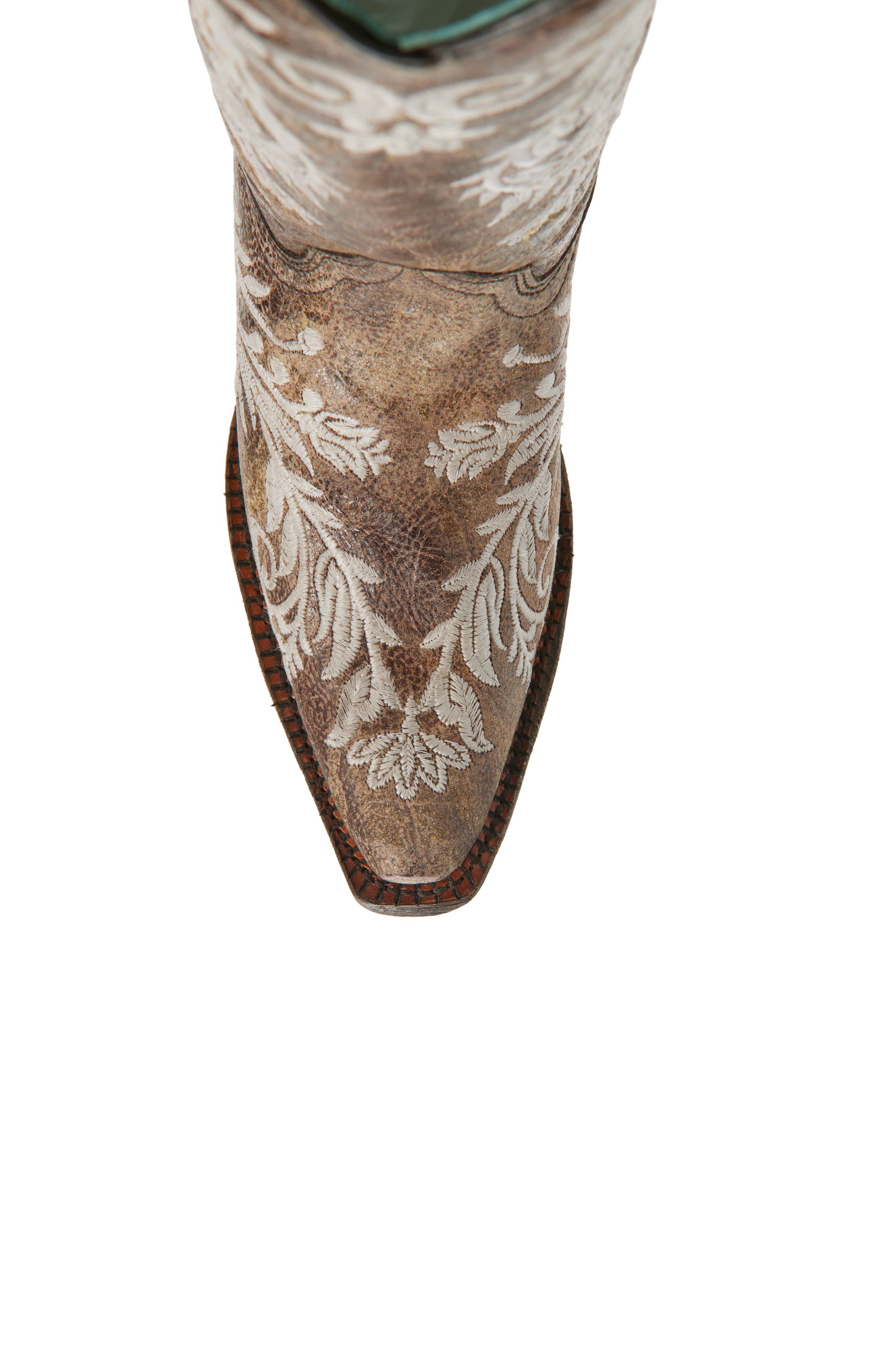 CORRAL Embroidered Crackled Mid Calf Western Boot, Alternate, color, 