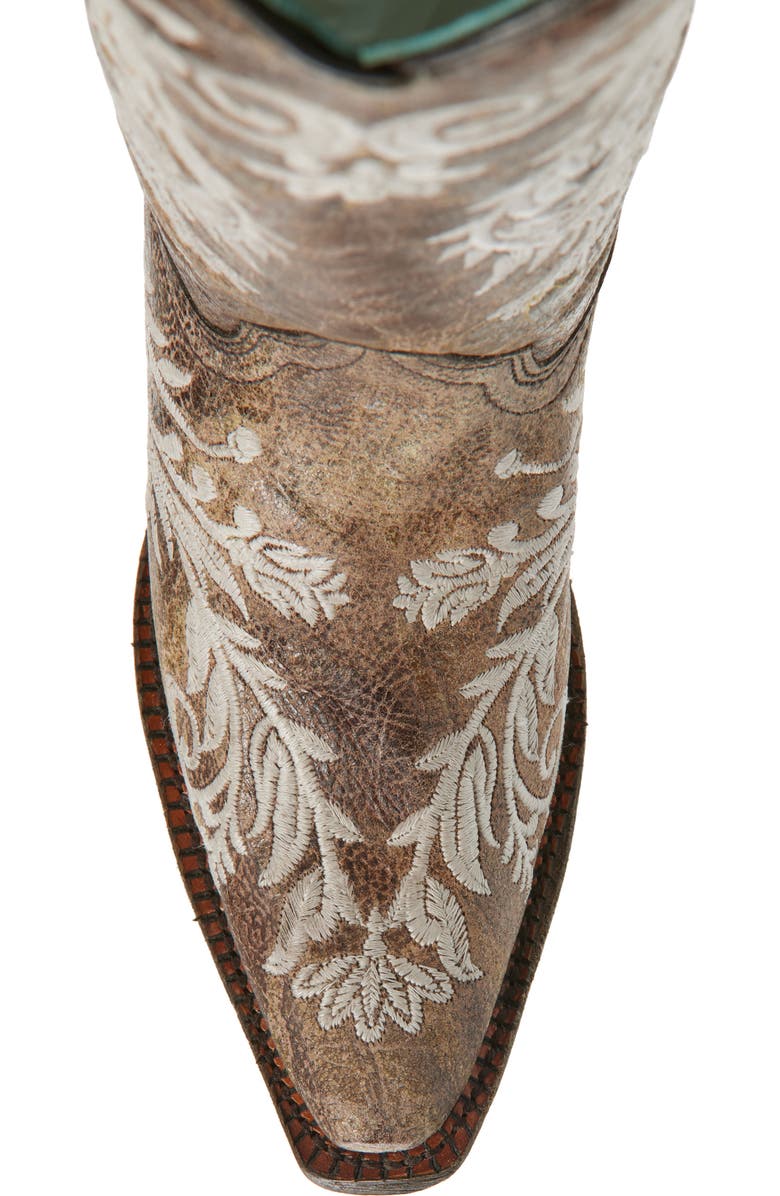 CORRAL Embroidered Crackled Mid Calf Western Boot, Alternate, color,