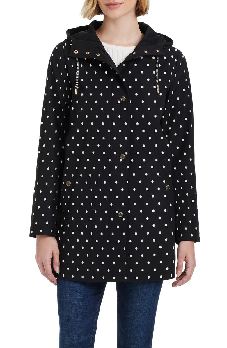 Kate Spade New York Hooded A-Line Jacket, Alternate, color, Lily Dot
