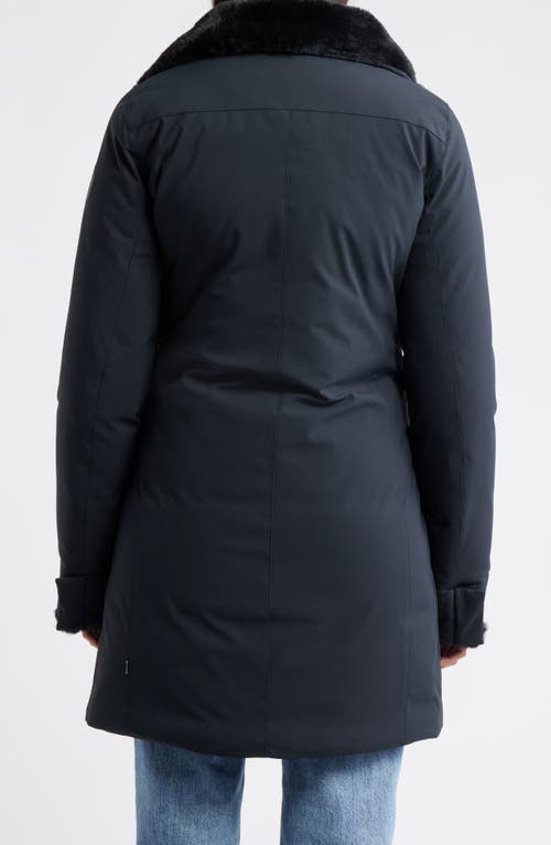 Save The Duck Samantah Faux Fur Lined Water Resistant Hooded Parka In Blue