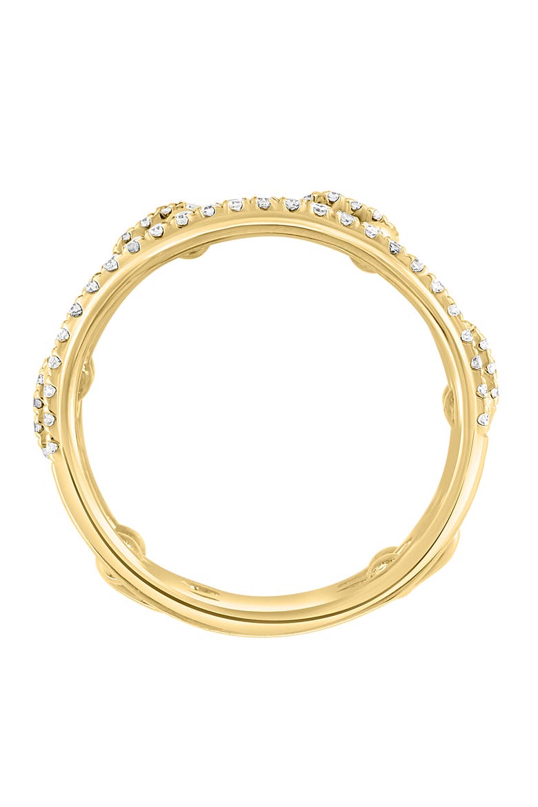 14K Yellow Gold Diamond Paperclip Link Ring, Alternate, color, 14K Gold