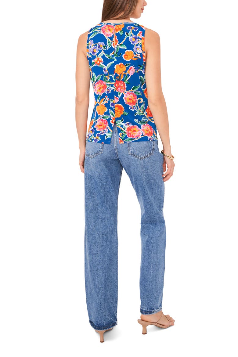 Floral Back Keyhole Tank, Alternate, color, CLASSIC NAVY