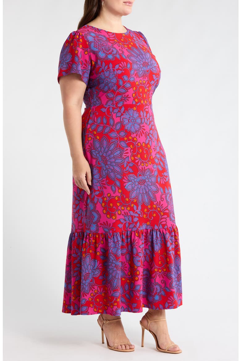 Darret Floral Ruffle Maxi Dress, Alternate, color, FUCHSIA-MULTI