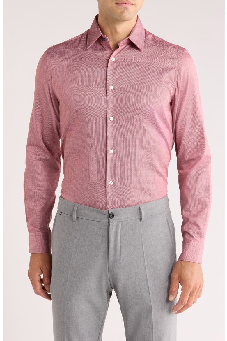 Tailored Fit Stretch Dress Shirt, Alternate, color, RED