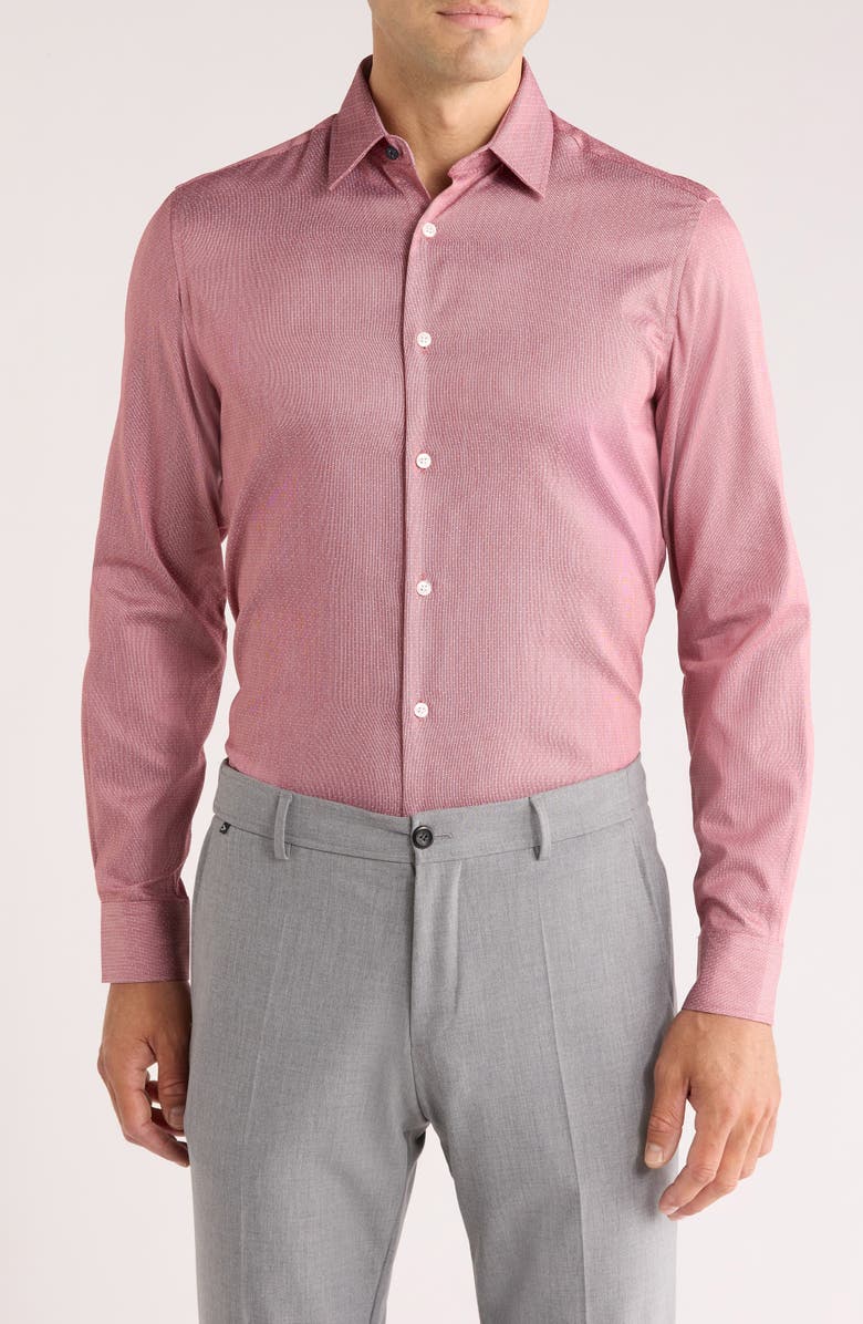 Duchamp Tailored Fit Stretch Dress Shirt, Alternate, color, Red