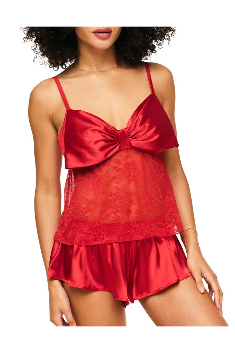 Idrina Pajama Cami & Shorts Set, Main, color, Dark red
