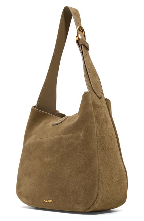 Aldo Soffiettaluxe Suede Shoulder Bag In Green