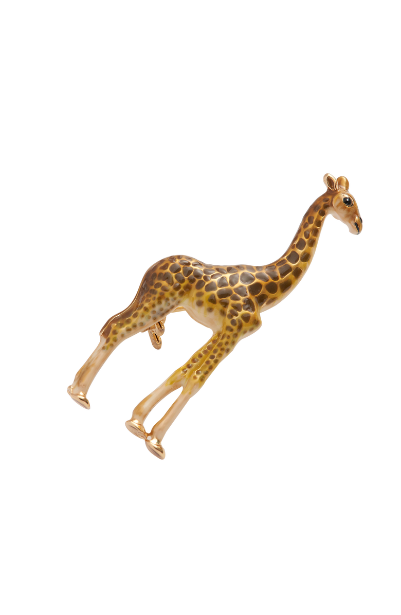 Fable England Giraffe Brooch, Alternate, color, Multi & Gold