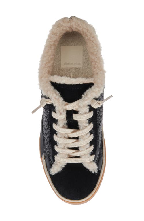 Dolce Vita Zantel Faux Shearling Lined Slip-on Sneaker In Black