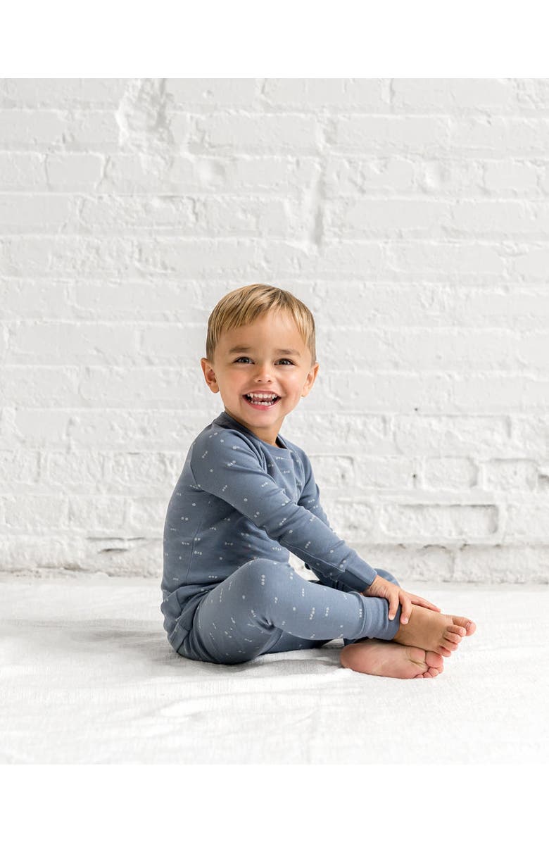 Colored Organics Organic 2-Piece Long Sleeve Jammie Set, Alternate, color, Tridot / Denim + Mist