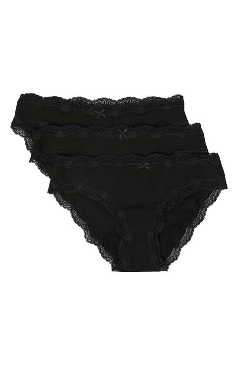 3-Pack Lace-Trimmed Bikini Panties