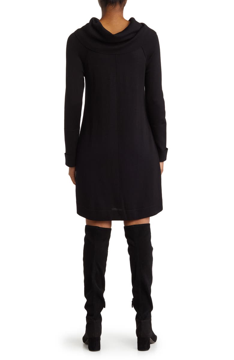 Vince Camuto Cowl Neck Sweater Dress, Alternate, color, Black