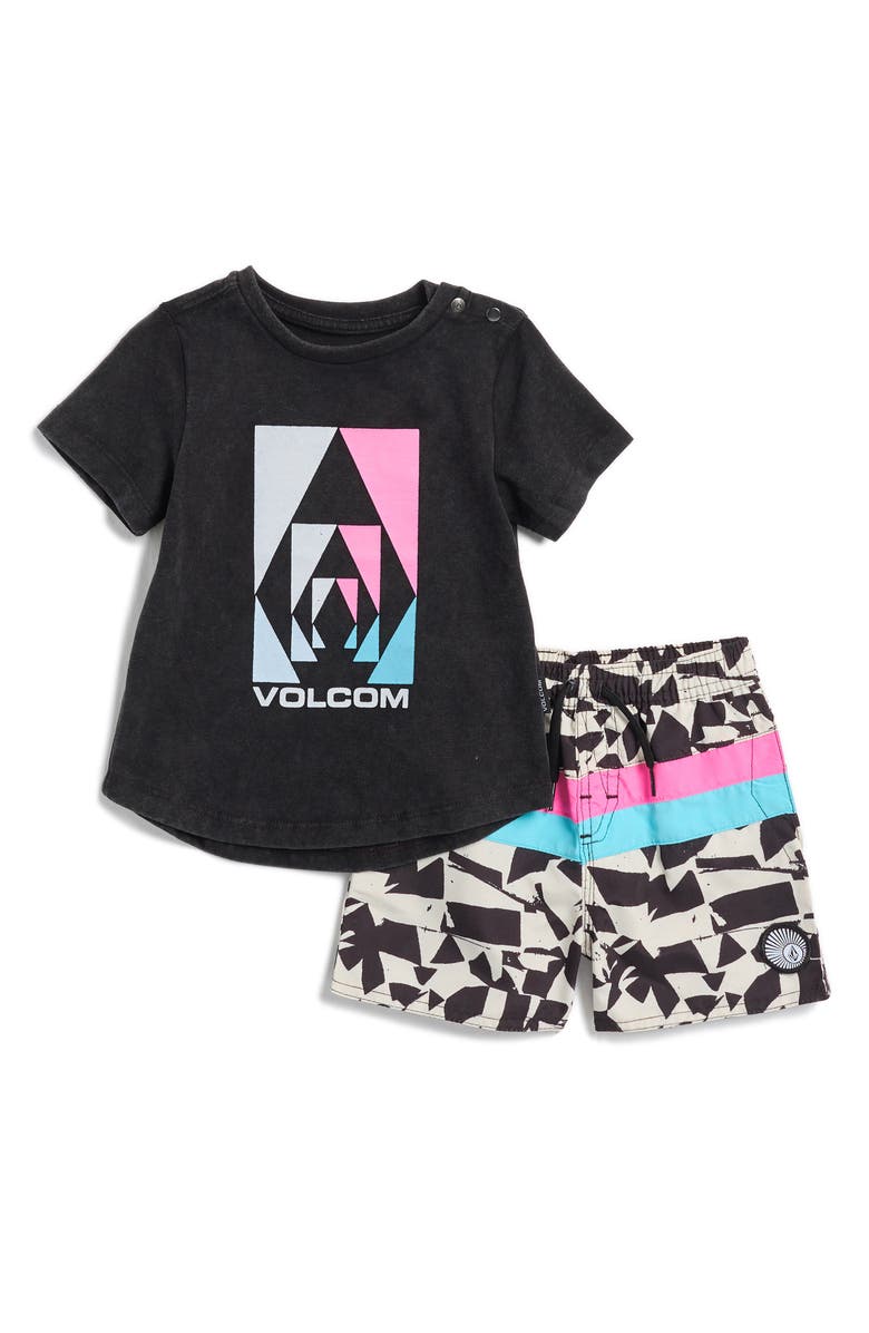 Volcom Graphic T-Shirt & Swim Trunks Set, Main, color,