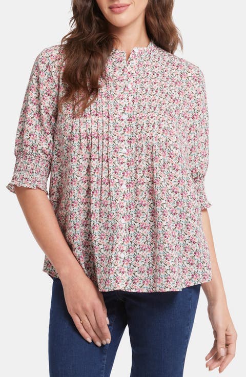 Pleated Peasant Blouse