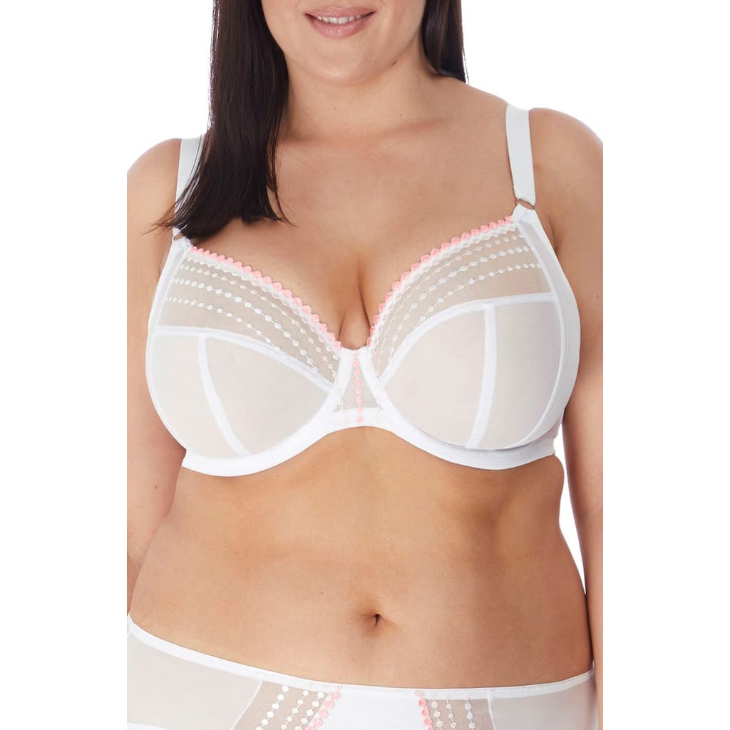 Elomi Matilda Full Figure Underwire Plunge Bra In White