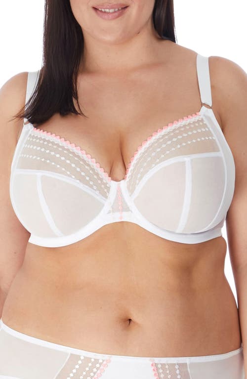 Elomi Matilda Full Figure Underwire Plunge Bra in White at Nordstrom, Size 40G