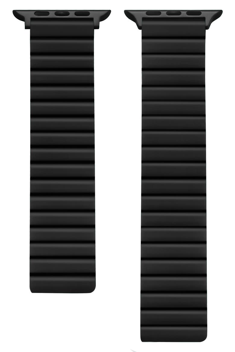 Silicone 22mm Apple Watch® Watchband, Main, color, BLACK