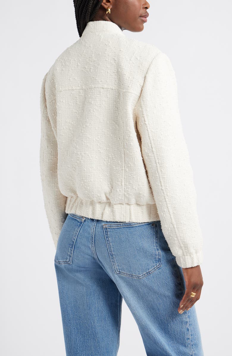 Caslon<sup>®</sup> Bouclé Bomber Jacket, Alternate, color, Ivory Pristine