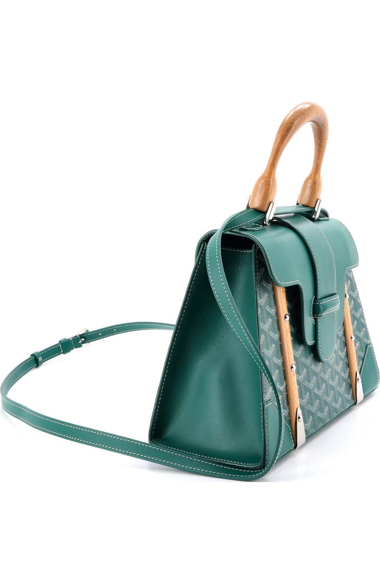 Pre-Owned Goyard Saigon Top Handle Bag Coated Canvas with Leather PM, Alternate, color, Green