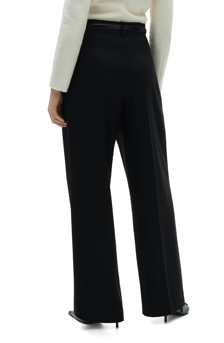 MANGO Pleated Wide Leg Pants, Alternate, color,