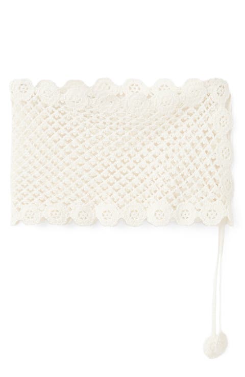 Side Tie Crochet Cover-Up Miniskirt