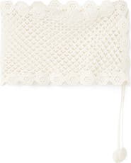 MANGO Side Tie Crochet Cover-Up Miniskirt