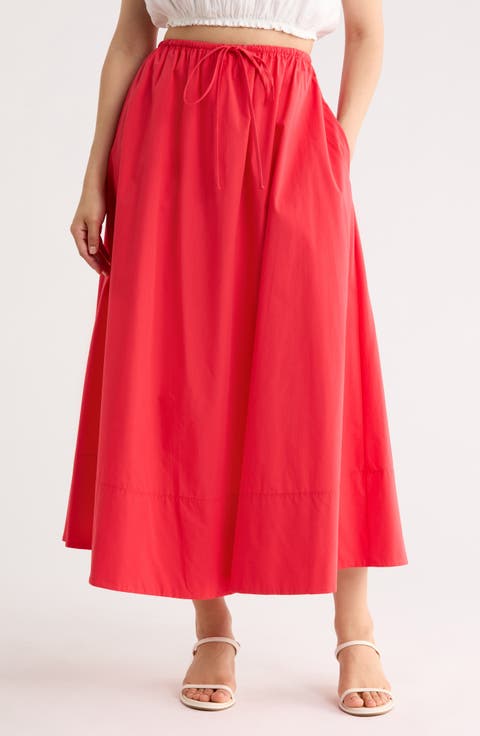 Cotton Poplin Maxi Skirt