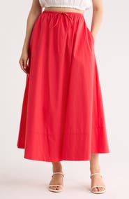 Renee C Cotton Poplin Maxi Skirt